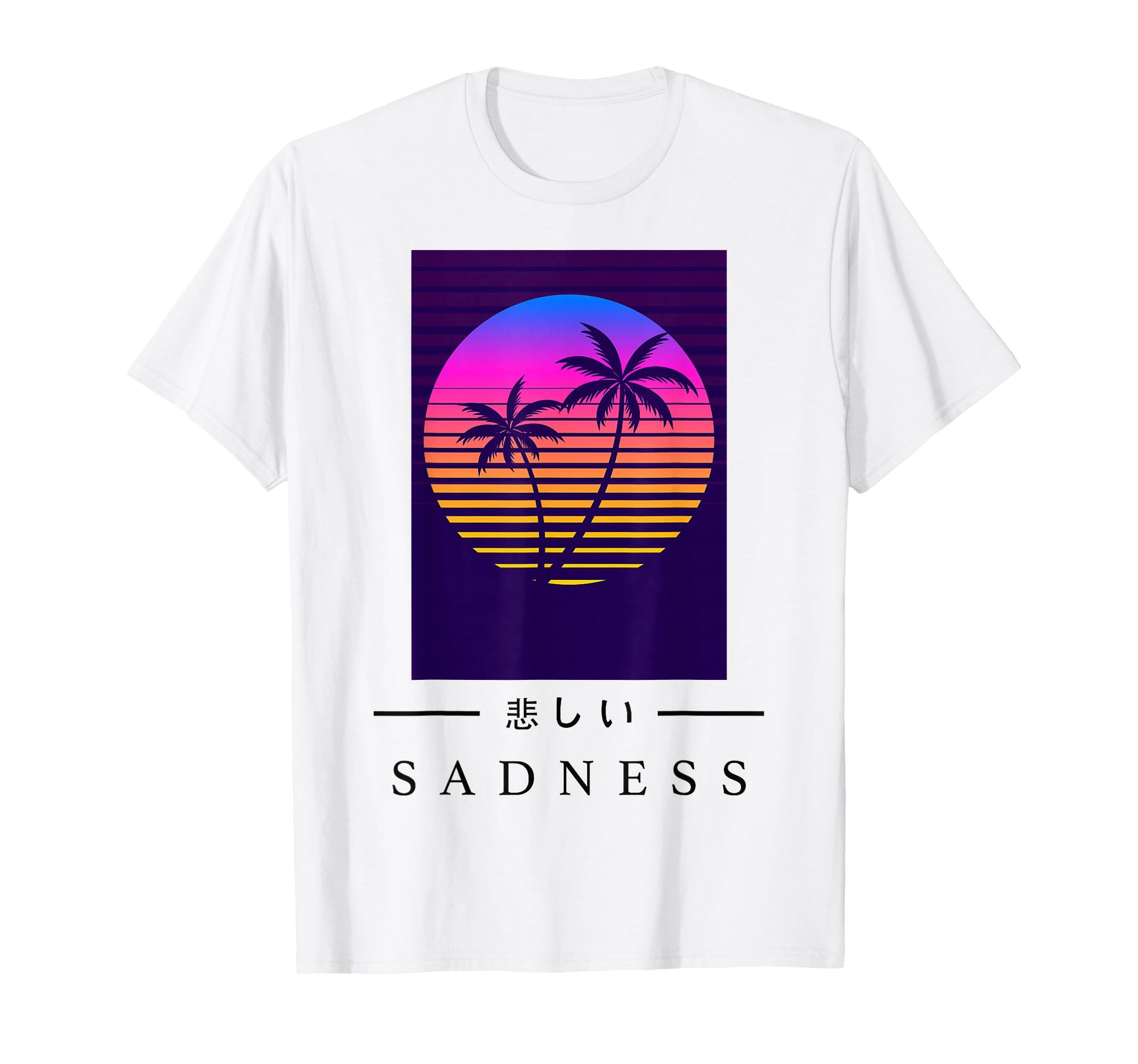 Retrowave Sad Japanese Art Aesthetic T-Shirt - Graphic Print for Adults - T-Shirt, Sweatshirt, Hoodie