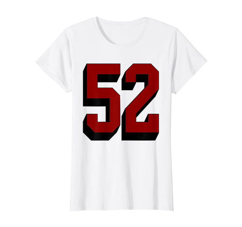 52 Number 52 Varsity Fan Sports Team T-Shirt - Streetwear Style Unisex - T-Shirt, Sweatshirt, Hoodie