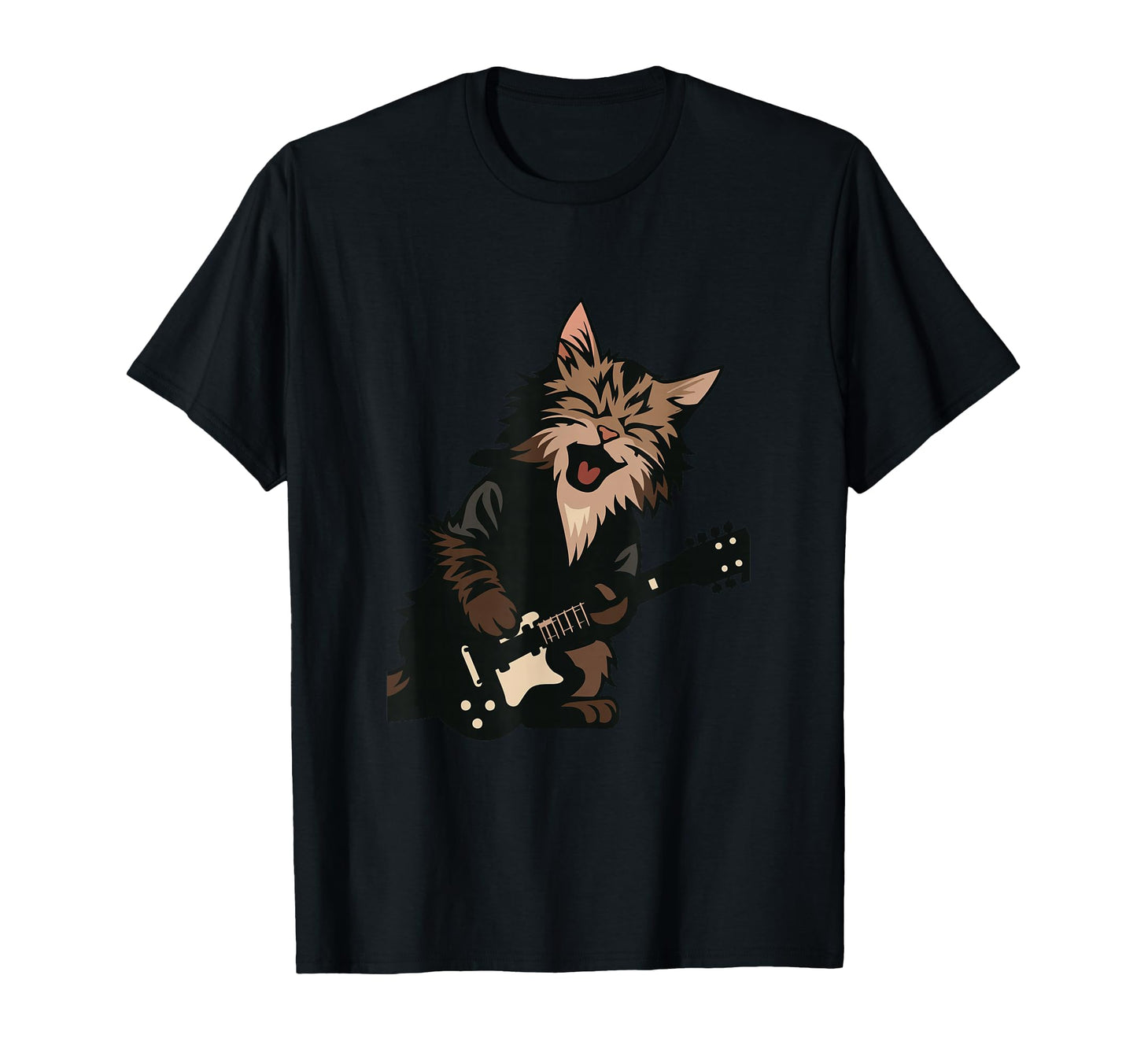 Funny Cat Playing Guitar Rock Cat Lover T-Shirt - Novelty Apparel Unisex - T-Shirt, Sweatshirt, Hoodie