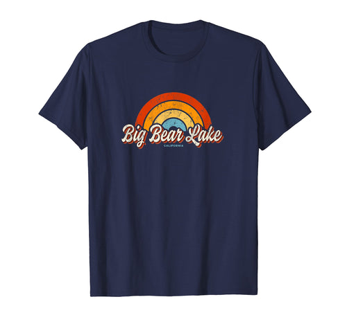 Big Bear Lake California Ca Rainbow 70S T-Shirt - Trendy Graphic for Adults - T-Shirt, Sweatshirt, Hoodie