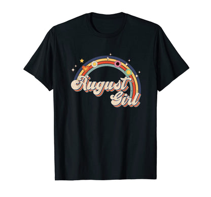 August Birthday Rainbow Birthday Party T-Shirt - Trendy Graphic for Adults - T-Shirt, Sweatshirt, Hoodie