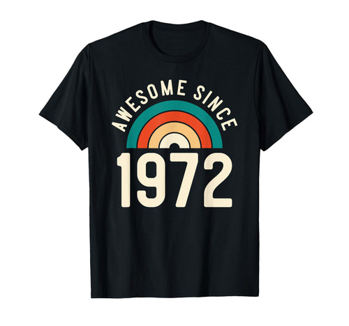 Awesome Since 1972 Rainbow 50Th T-Shirt - Custom Art Print for Adults - T-Shirt, Sweatshirt, Hoodie