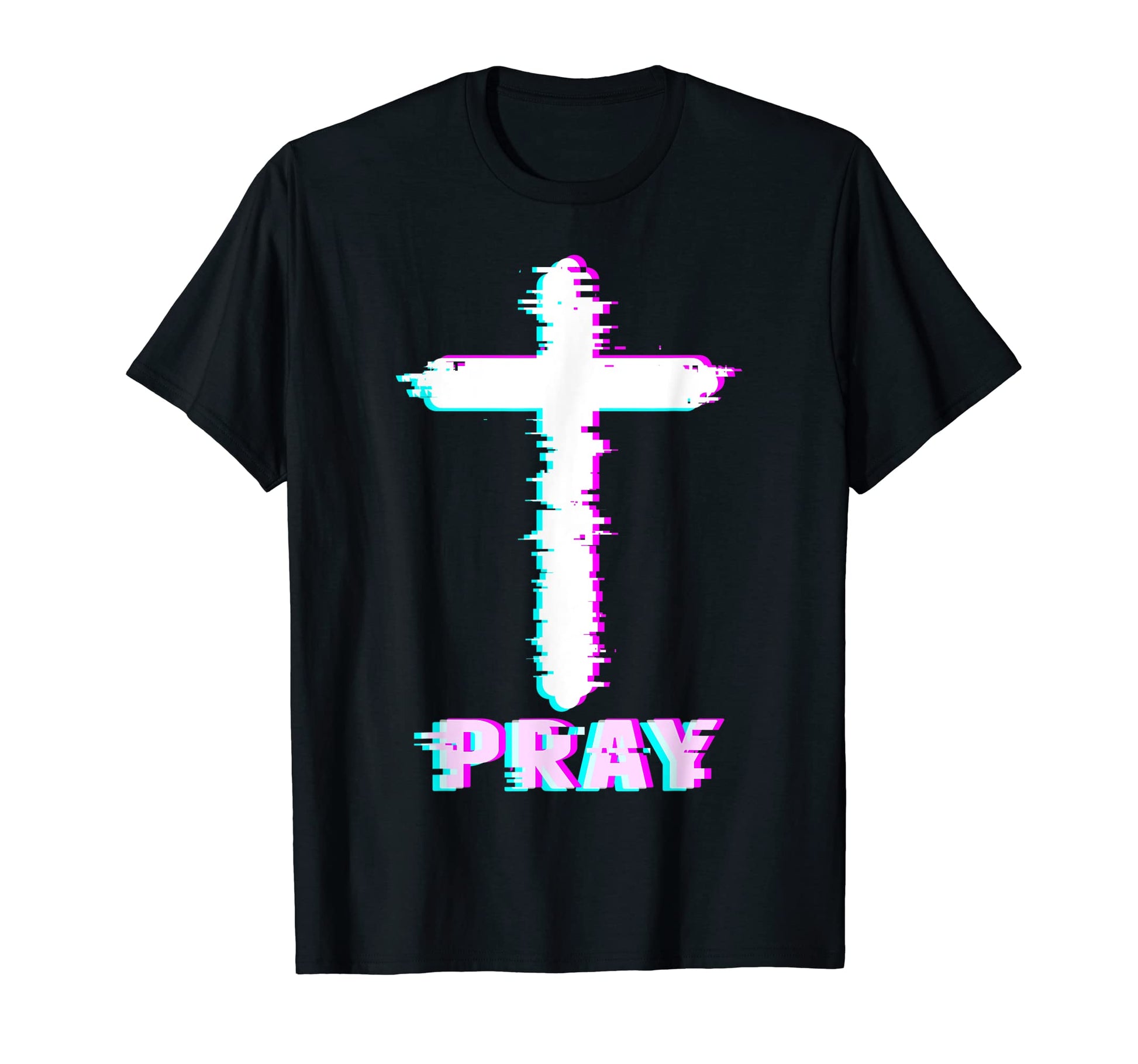 Jesus Glitch Pray Aesthetic T-Shirt - Aesthetic Graphic for Adults - T-Shirt, Sweatshirt, Hoodie