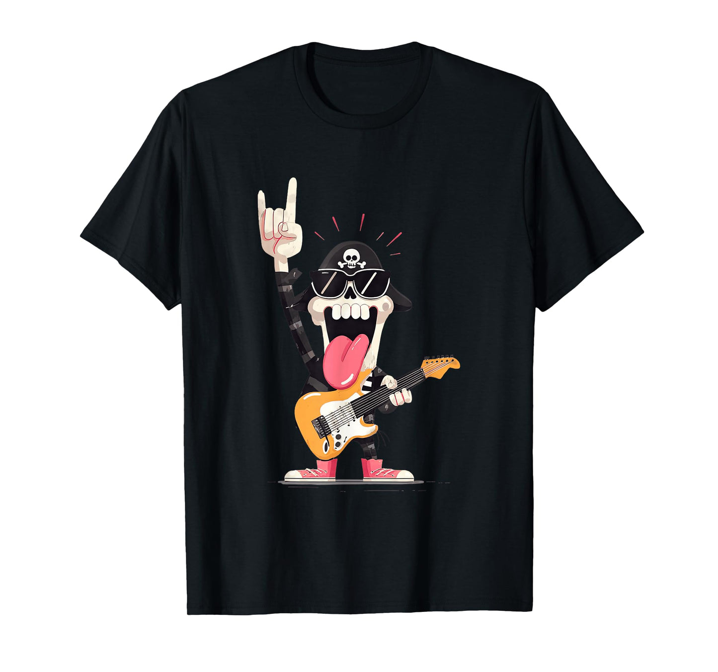 Rockstar Skeleton Punk Guitarist T-Shirt - Unique Graphic for Adults - T-Shirt, Sweatshirt, Hoodie