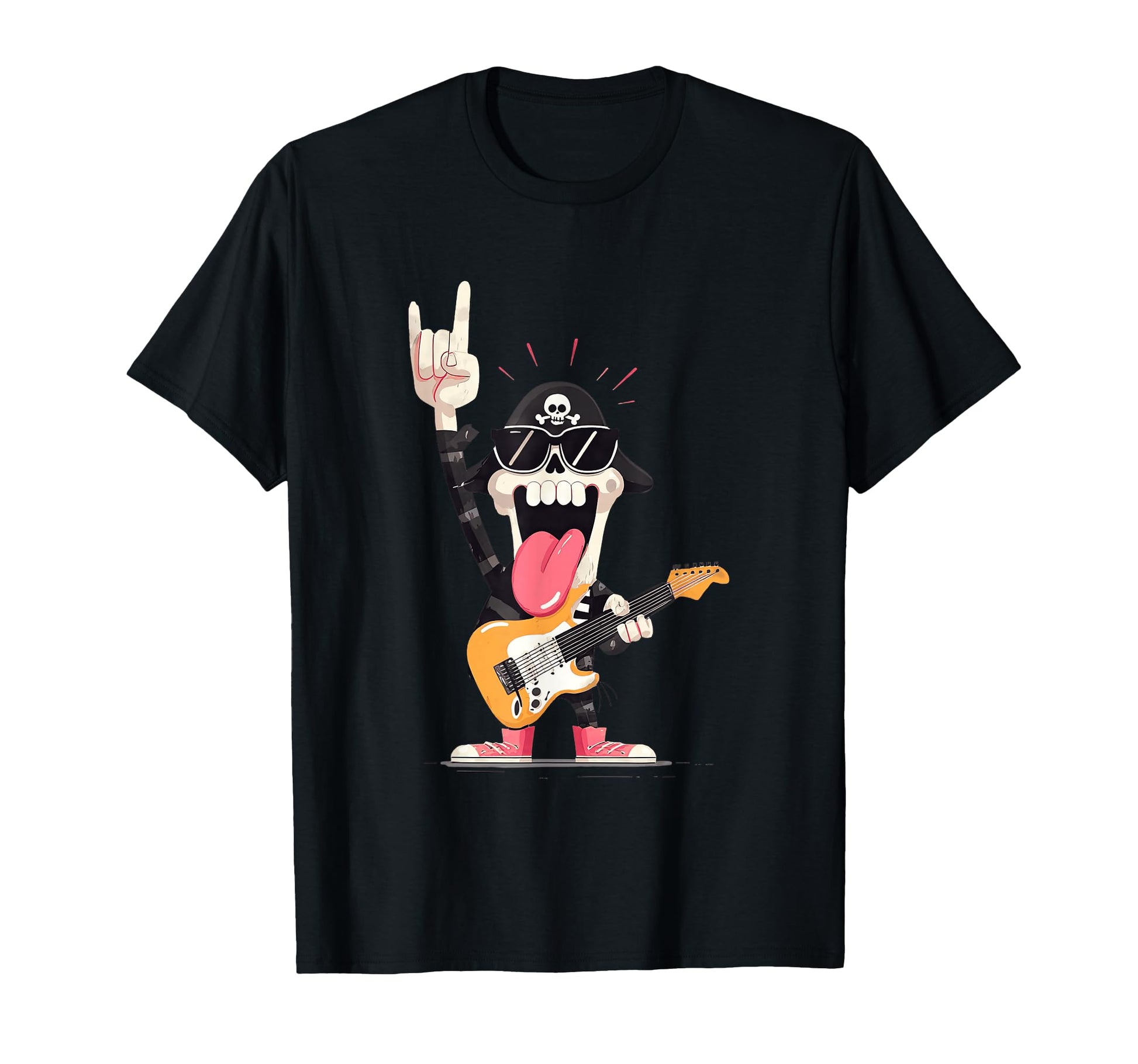 Rockstar Skeleton Punk Guitarist T-Shirt - Unique Graphic for Adults - T-Shirt, Sweatshirt, Hoodie