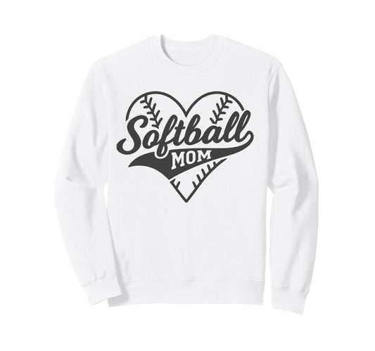 Proud Softball Mom Life Love Sweatshirt - Fun Novelty Design Men Women - T-Shirt, Sweatshirt, Hoodie