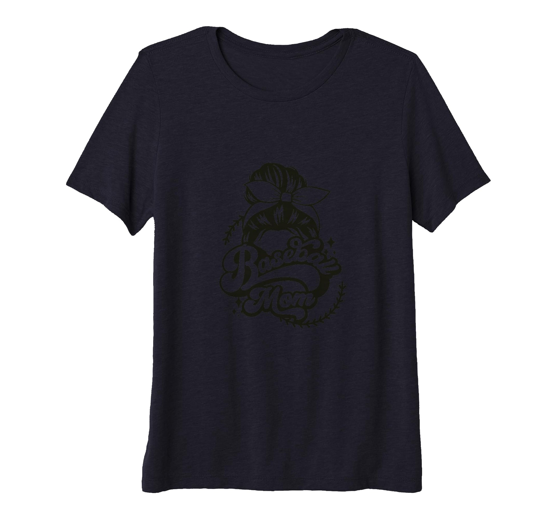 Womens Baseball Mom Bun Headband Sports T-Shirt - Novelty Apparel Unisex - T-Shirt, Sweatshirt, Hoodie
