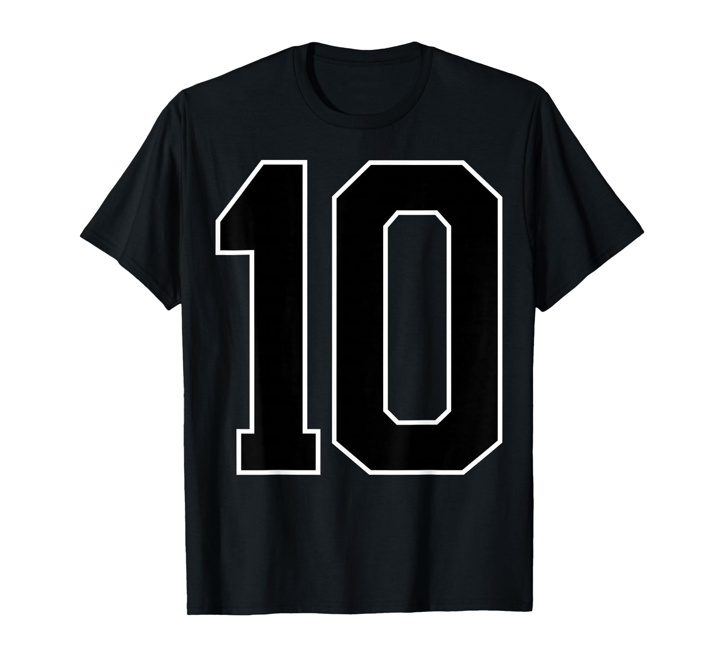 Black Sports Team Number 10 Fan T-Shirt - Novelty Apparel Men Women - T-Shirt, Sweatshirt, Hoodie