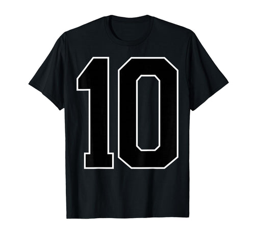 Black Sports Team Number 10 Fan T-Shirt - Novelty Apparel Men Women - T-Shirt, Sweatshirt, Hoodie