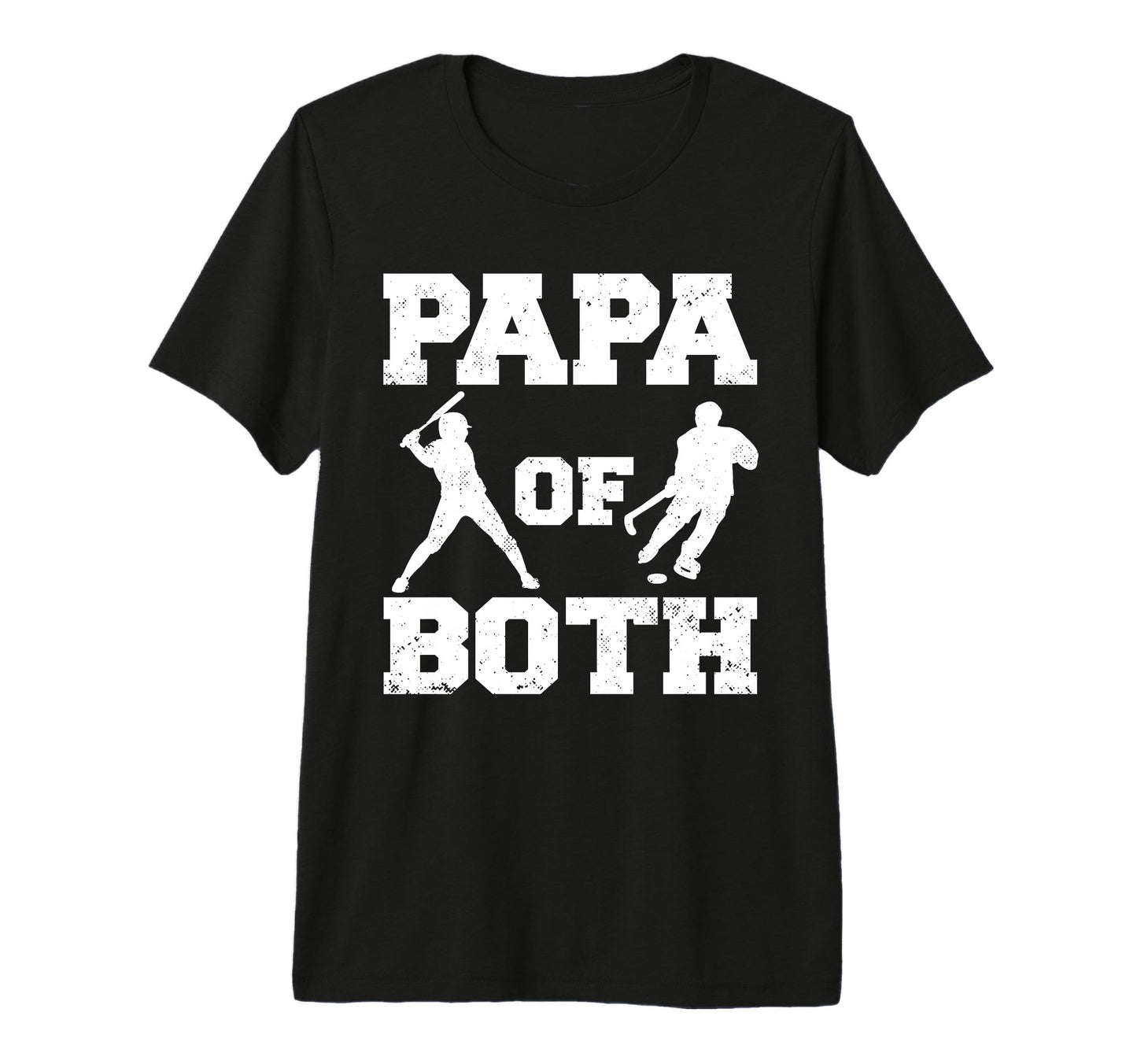 Mens Papa Both Funny Baseball Hockey T-Shirt - Graphic Print for Adults - T-Shirt, Sweatshirt, Hoodie