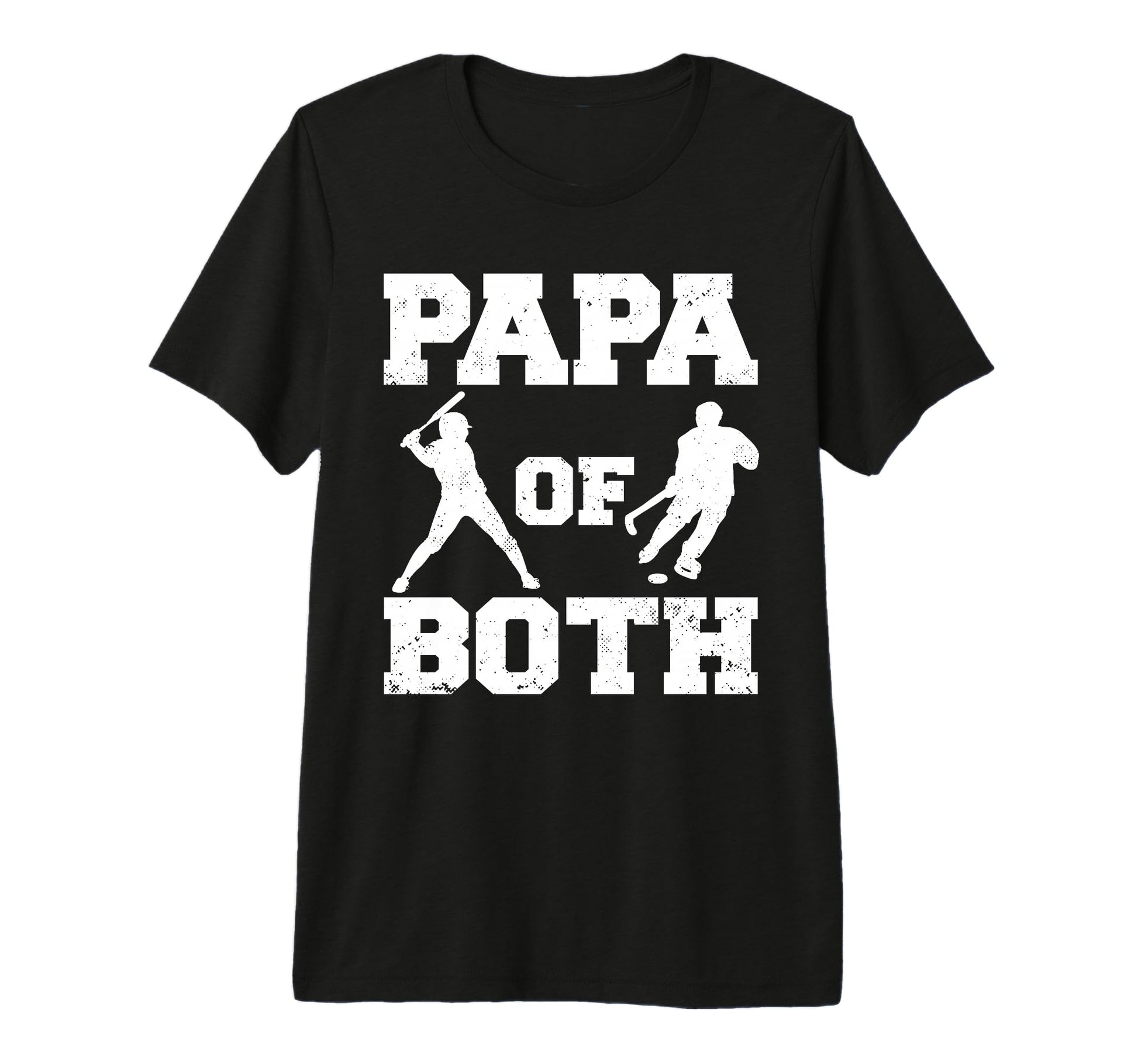 Mens Papa Both Funny Baseball Hockey T-Shirt - Graphic Print for Adults - T-Shirt, Sweatshirt, Hoodie