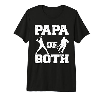 Mens Papa Both Funny Baseball Hockey T-Shirt - Graphic Print for Adults - T-Shirt, Sweatshirt, Hoodie