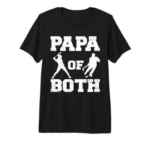 Mens Papa Both Funny Baseball Hockey T-Shirt - Graphic Print for Adults - T-Shirt, Sweatshirt, Hoodie