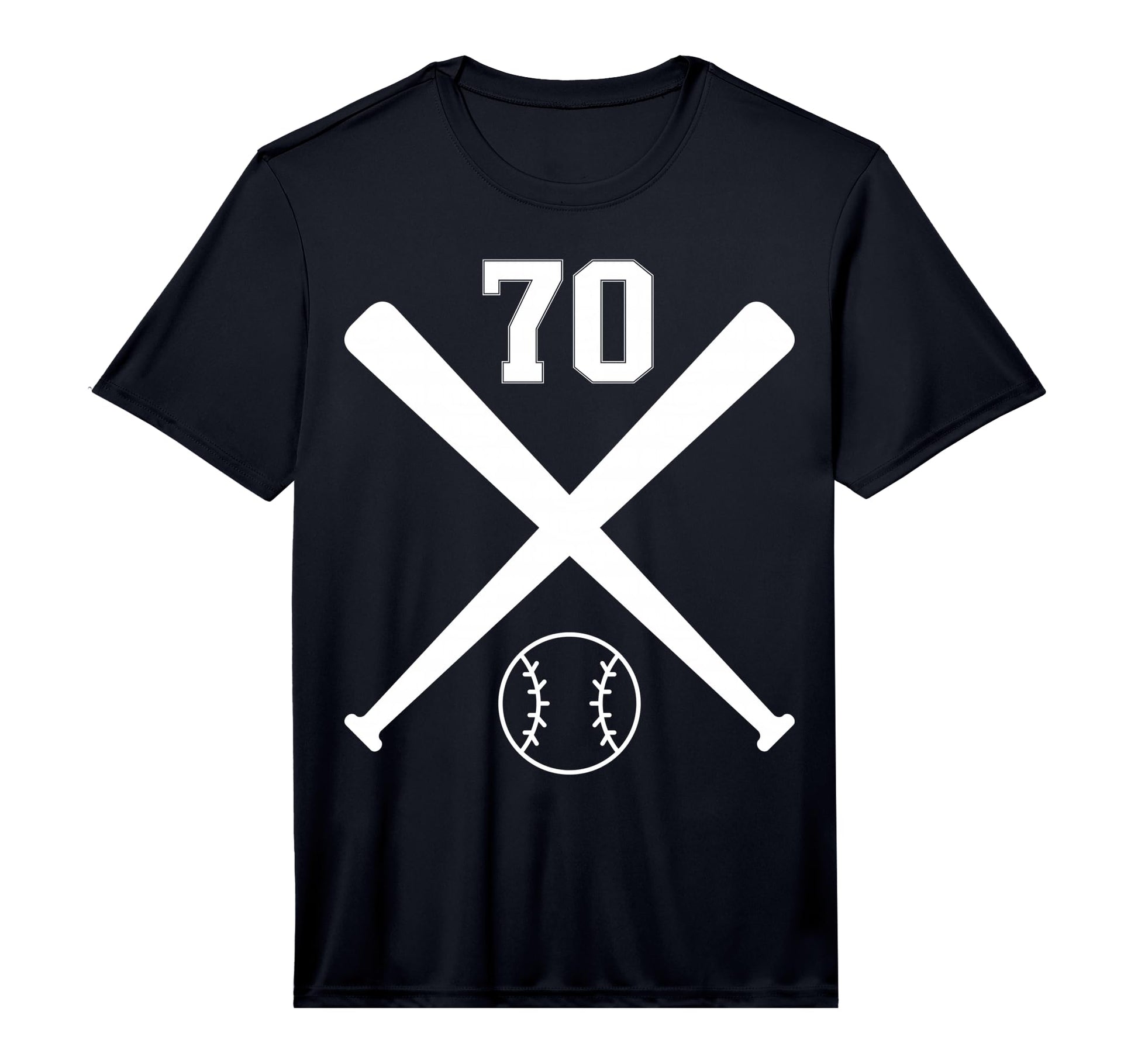 Baseball Softball Number 70 Performance T-Shirt - Graphic Print Unisex - T-Shirt, Sweatshirt, Hoodie