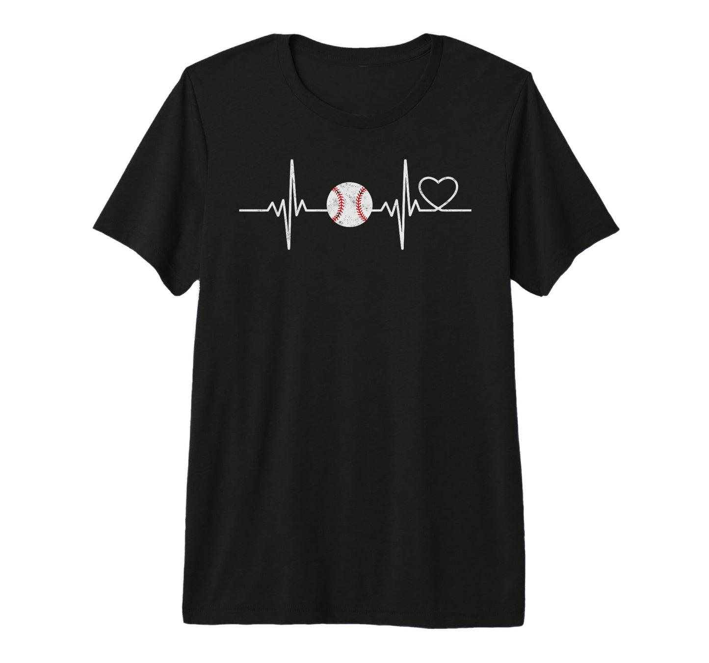 Baseball Ball Heartbeat Player Coach T-Shirt - Streetwear Style Men Women - T-Shirt, Sweatshirt, Hoodie