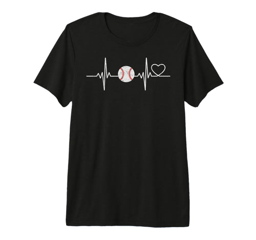 Baseball Ball Heartbeat Player Coach T-Shirt - Streetwear Style Men Women - T-Shirt, Sweatshirt, Hoodie