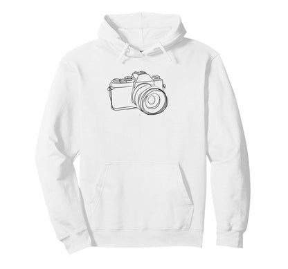 Line Drawn Camera Hoodie - Fun Novelty Design Unisex - T-Shirt, Sweatshirt, Hoodie