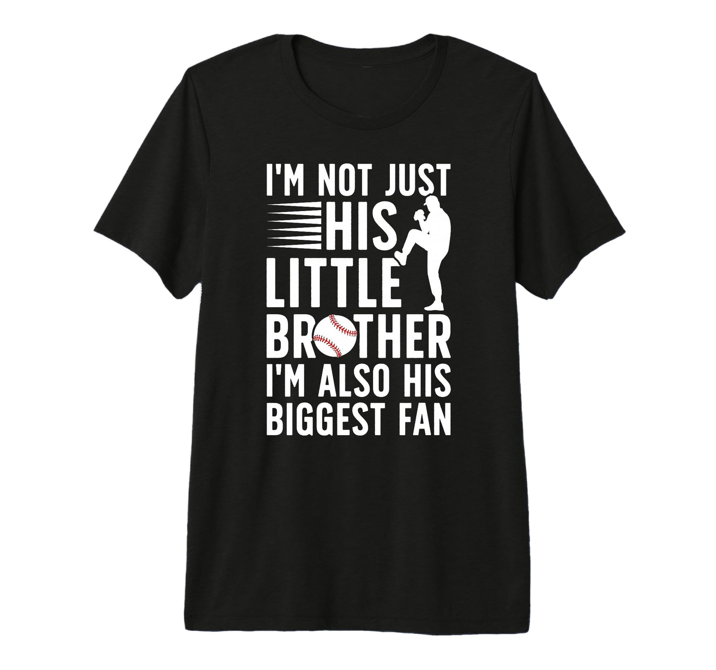 His Biggest Fan Baseball Brother T-Shirt - Aesthetic Graphic for Adults - T-Shirt, Sweatshirt, Hoodie