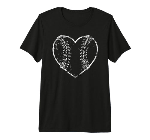 Baseball Mom Heart Tri Blend T-Shirt - Novelty Apparel for Adults - T-Shirt, Sweatshirt, Hoodie