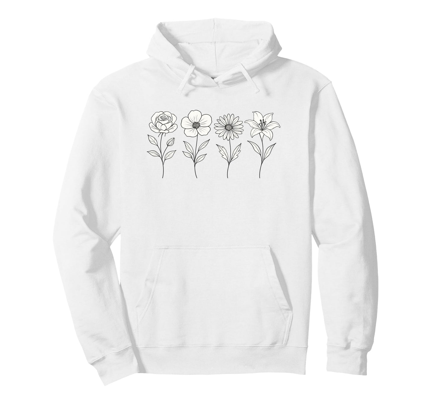 Floral Boho Flower Hoodie - Trendy Graphic for Adults - T-Shirt, Sweatshirt, Hoodie