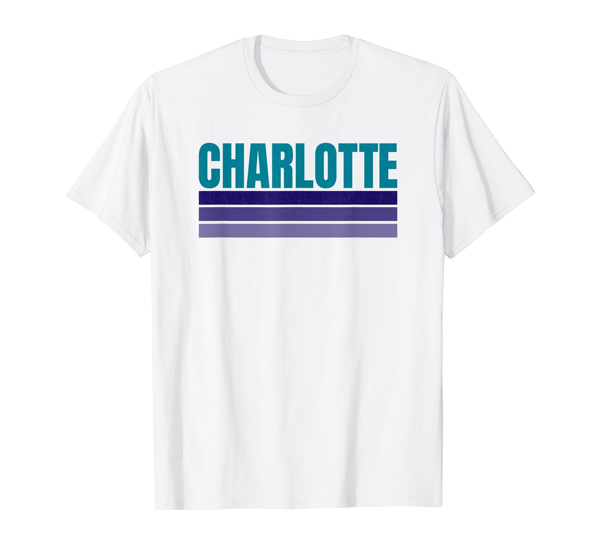 Charlotte Teal Blue Purple Stripes Hometown T-Shirt - Graphic Print Unisex - T-Shirt, Sweatshirt, Hoodie