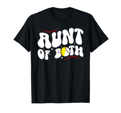 Aunt Both Groovy Baseball Softball T-Shirt - Unique Graphic for Adults - T-Shirt, Sweatshirt, Hoodie