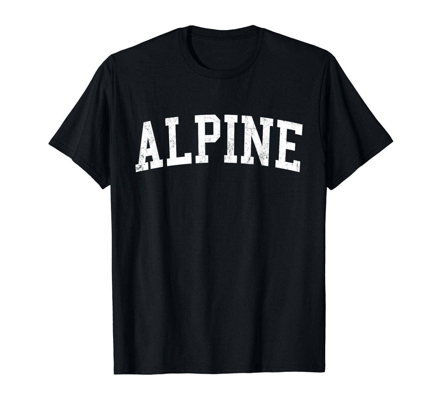 Alpine Ca Distressed White Varsity T-Shirt - Minimalist Print Men Women - T-Shirt, Sweatshirt, Hoodie