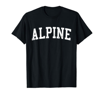 Alpine Ca Distressed White Varsity T-Shirt - Minimalist Print Men Women - T-Shirt, Sweatshirt, Hoodie