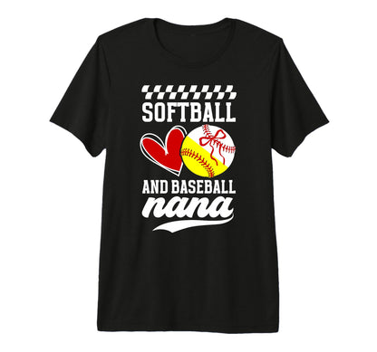 Softball And Baseball Nana Baseball T-Shirt - Minimalist Print Unisex - T-Shirt, Sweatshirt, Hoodie