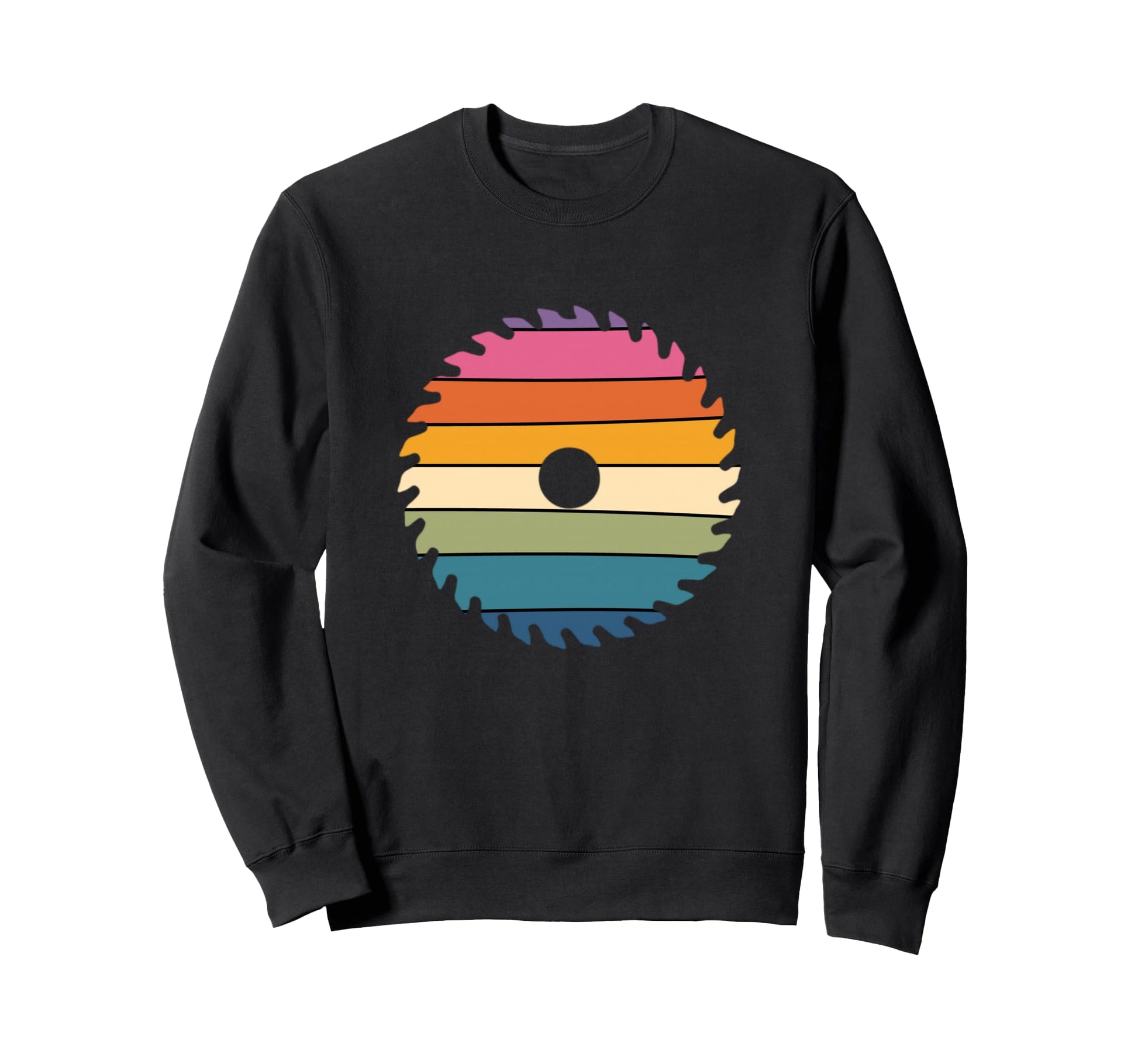 Rainbow Colorful Saw Blade Sweatshirt - Trendy Graphic for Adults - T-Shirt, Sweatshirt, Hoodie