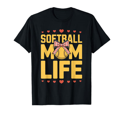 Softball Mom Life Baseball Sports T-Shirt - Aesthetic Graphic Men Women - T-Shirt, Sweatshirt, Hoodie
