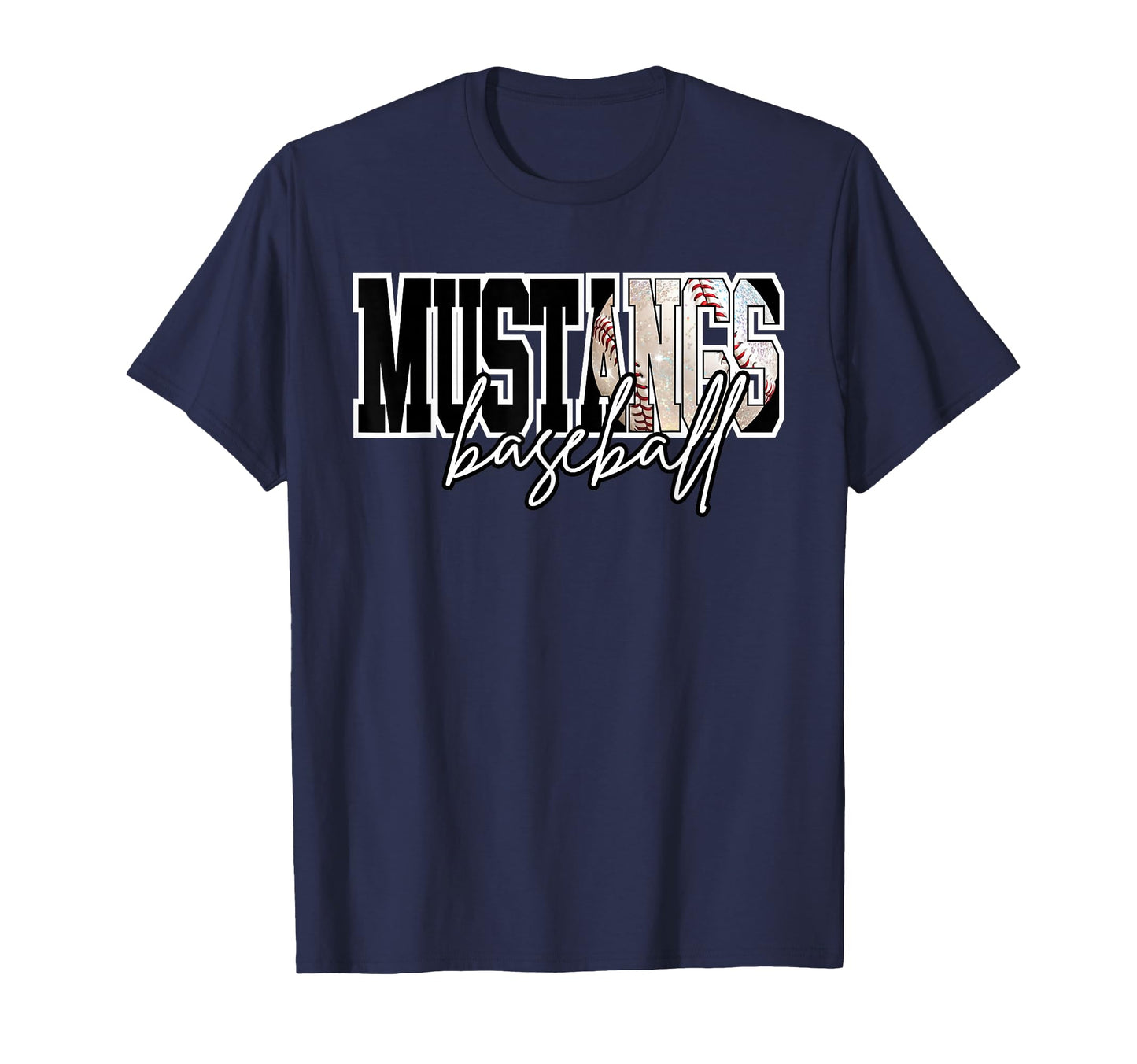 Mustangs Baseball Mom Game Day School T-Shirt - Custom Art Print Men Women - T-Shirt, Sweatshirt, Hoodie
