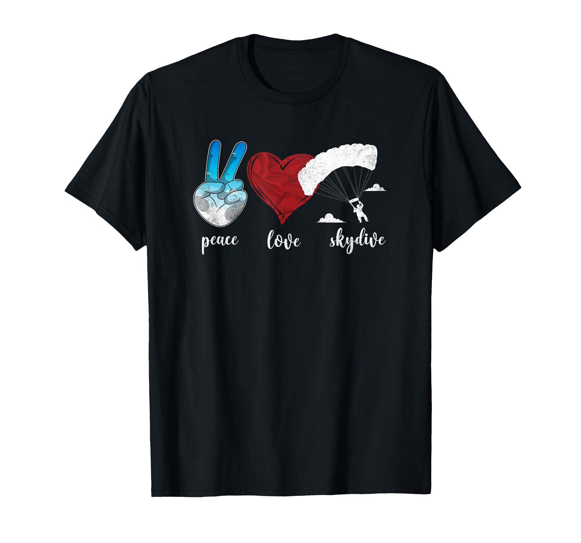 Skydiving Peace Love Skydive T-Shirt - Aesthetic Graphic Unisex - T-Shirt, Sweatshirt, Hoodie