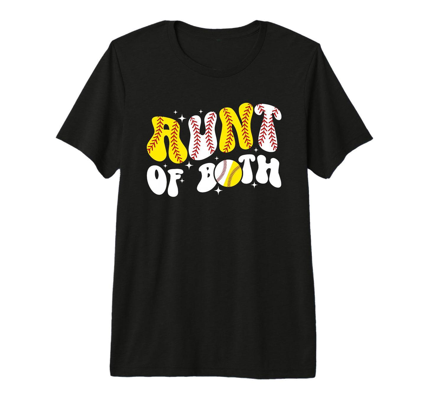 Aunt Both Groovy Baseball Softball Aunt T-Shirt - Graphic Print for Adults - T-Shirt, Sweatshirt, Hoodie