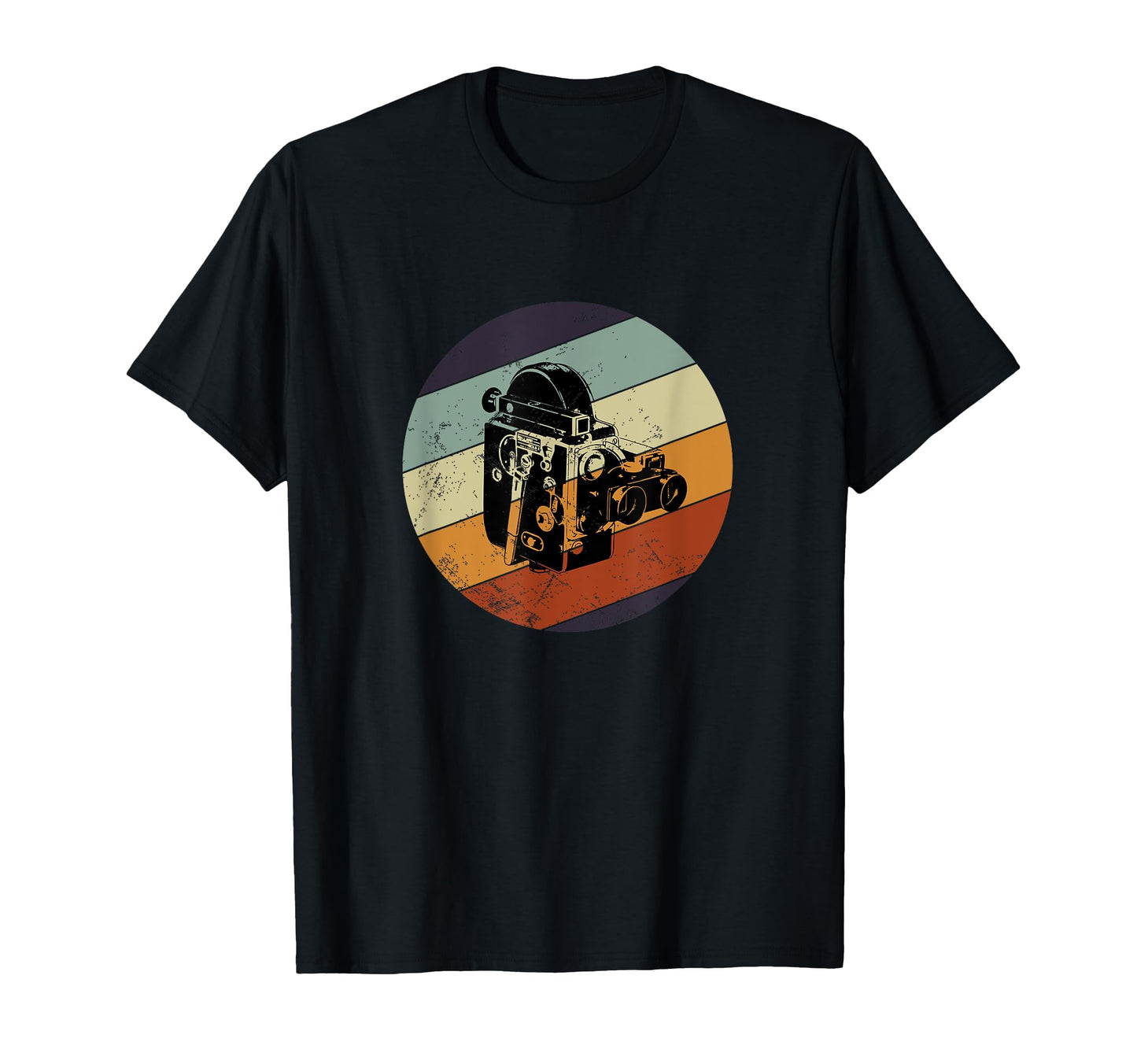 Distressed 16 Mm Film Camera Sunset T-Shirt - Custom Art Print Men Women - T-Shirt, Sweatshirt, Hoodie