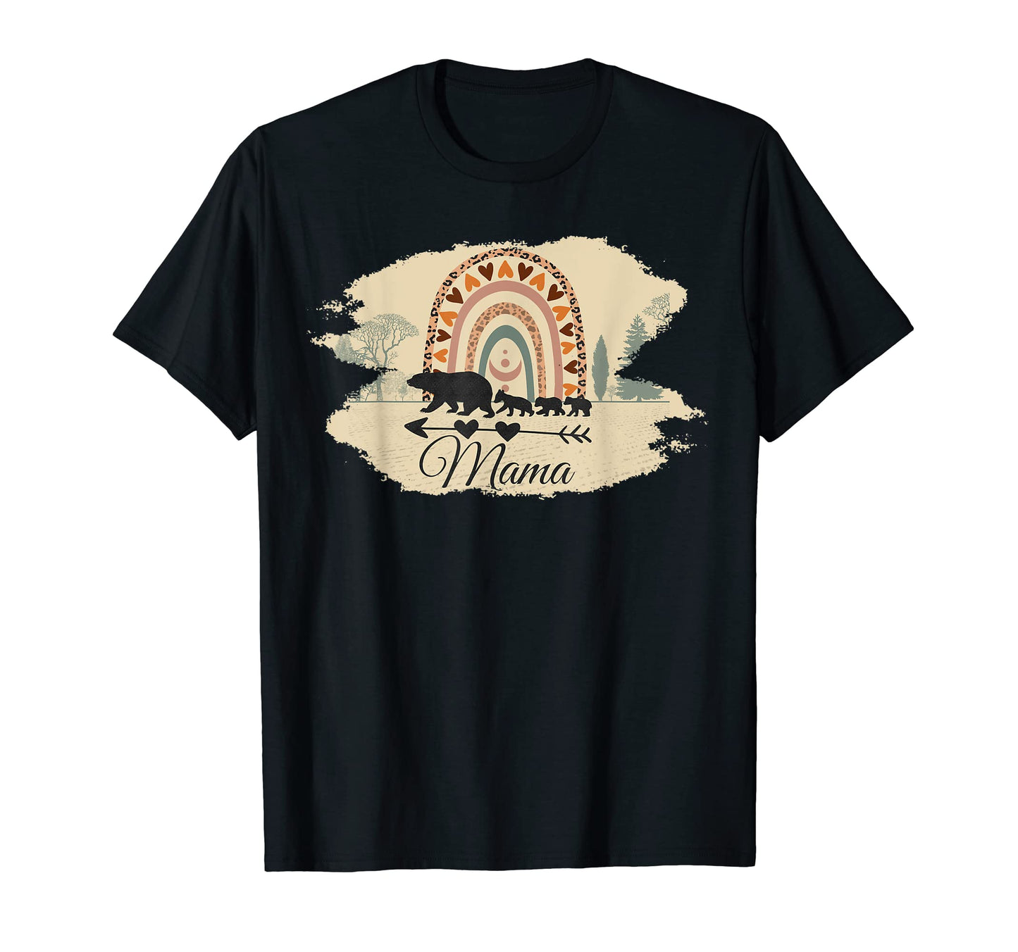 Mama Bear Three Cubs And Rainbow T-Shirt - Casual Everyday Wear Men Women - T-Shirt, Sweatshirt, Hoodie