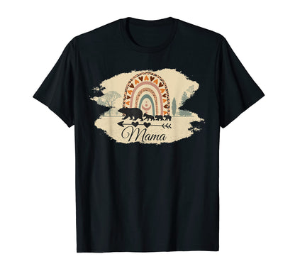 Mama Bear Three Cubs And Rainbow T-Shirt - Casual Everyday Wear Men Women - T-Shirt, Sweatshirt, Hoodie