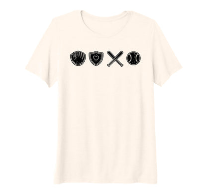 Womens Baseball Mom Game Love Heart T-Shirt - Minimalist Print Unisex - T-Shirt, Sweatshirt, Hoodie
