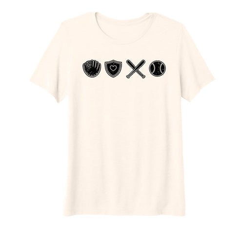 Womens Baseball Mom Game Love Heart T-Shirt - Minimalist Print Unisex - T-Shirt, Sweatshirt, Hoodie