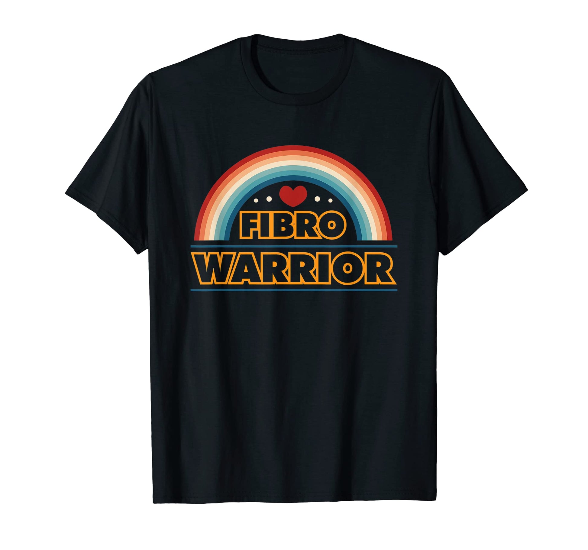 Fibromyalgia Fibro Warrior Rainbow Heart T-Shirt - Minimalist Print Unisex - T-Shirt, Sweatshirt, Hoodie