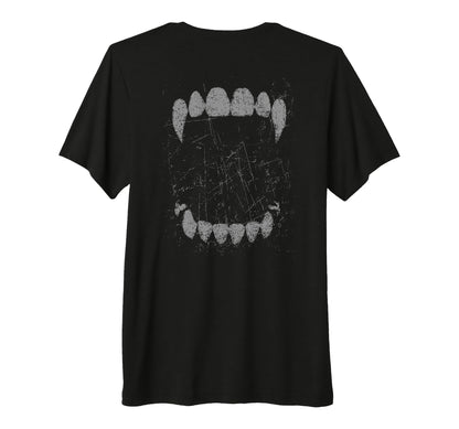 Gothic Grunge Vampire Fangs Halloween Tri T-Shirt - Trendy Graphic Unisex - T-Shirt, Sweatshirt, Hoodie