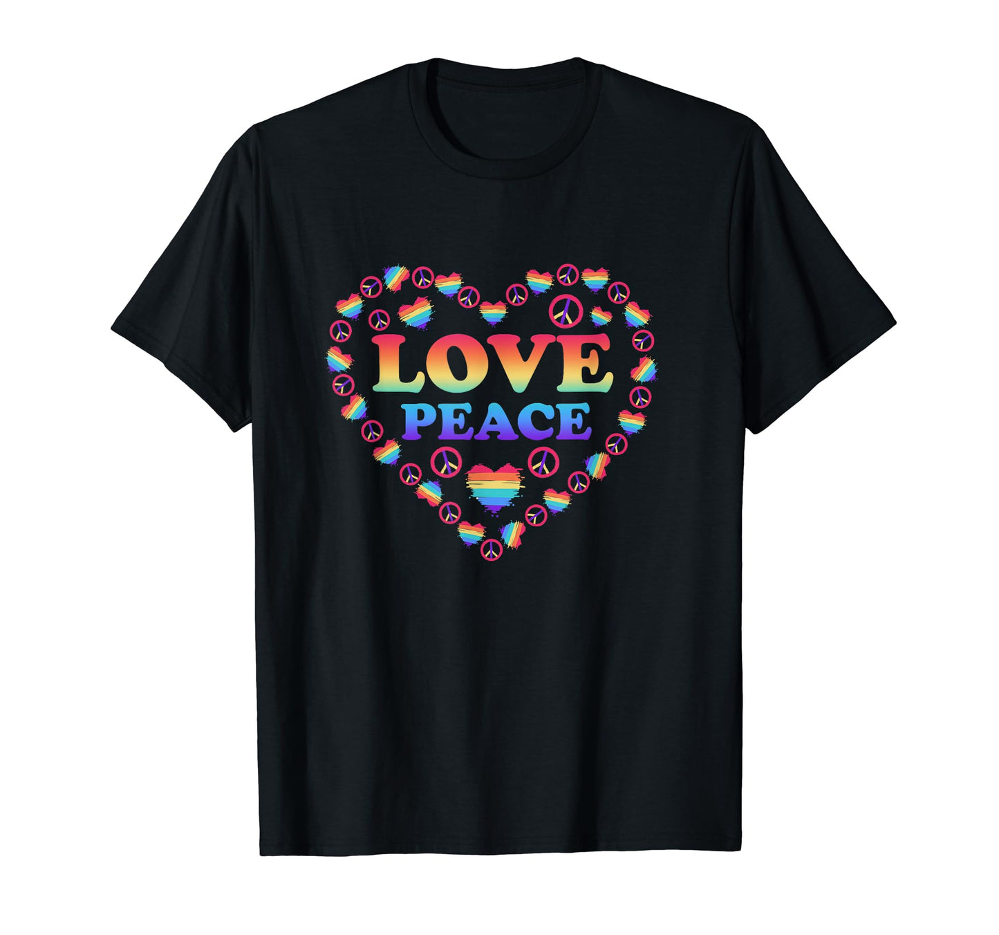 Peace Sign Love 70S Hippie T-Shirt - Casual Everyday Wear for Adults - T-Shirt, Sweatshirt, Hoodie