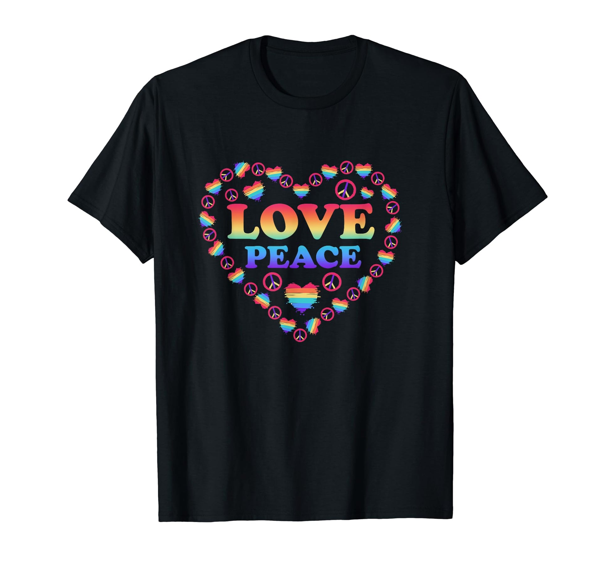 Peace Sign Love 70S Hippie T-Shirt - Casual Everyday Wear for Adults - T-Shirt, Sweatshirt, Hoodie