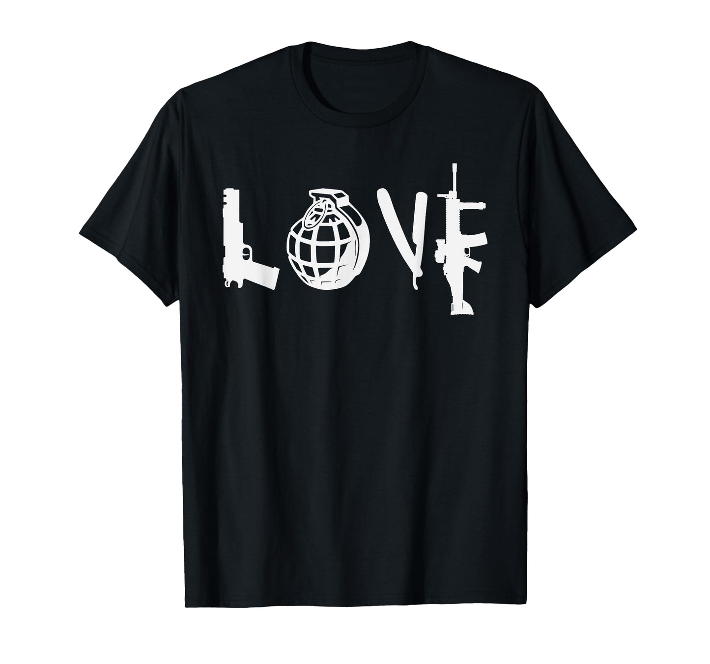 Great Love Weapons Peace Against War T-Shirt - Minimalist Print for Adults - T-Shirt, Sweatshirt, Hoodie