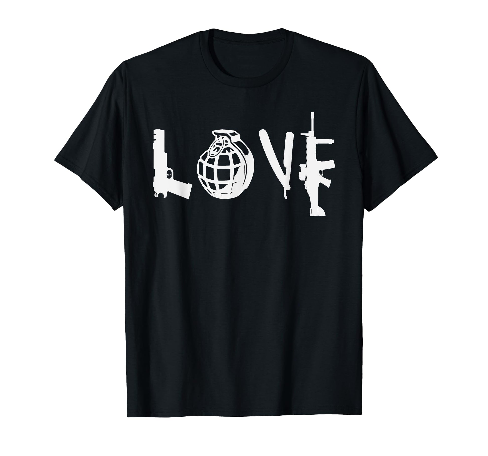 Great Love Weapons Peace Against War T-Shirt - Minimalist Print for Adults - T-Shirt, Sweatshirt, Hoodie
