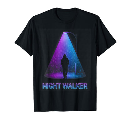 Night Walker Vaporwave Rain T-Shirt - Fun Novelty Design Men Women - T-Shirt, Sweatshirt, Hoodie