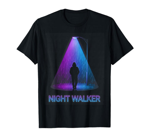 Night Walker Vaporwave Rain T-Shirt - Fun Novelty Design Men Women - T-Shirt, Sweatshirt, Hoodie