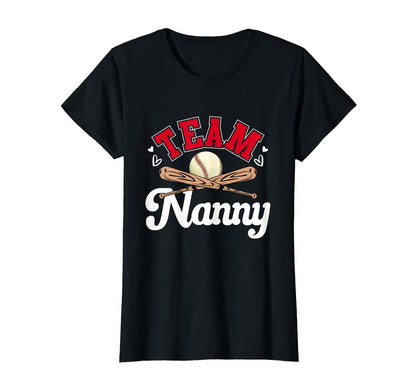 Team Nanny Mothers Day Baseball T-Shirt - Graphic Print for Adults - T-Shirt, Sweatshirt, Hoodie
