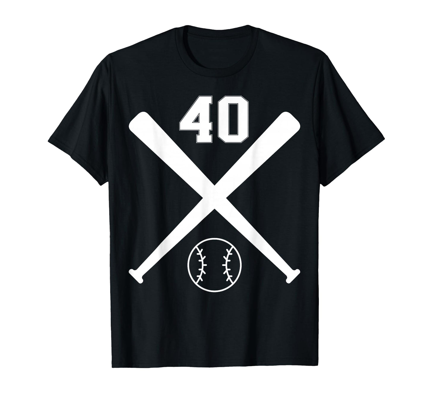 Baseball Softball Number 40 T-Shirt - Custom Art Print Men Women - T-Shirt, Sweatshirt, Hoodie