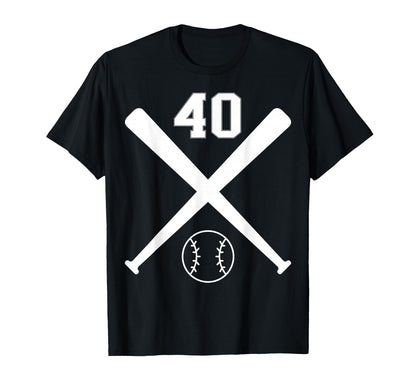 Baseball Softball Number 40 T-Shirt - Custom Art Print Men Women - T-Shirt, Sweatshirt, Hoodie